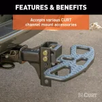 CURT Adjustable Channel Hitch Ball Mount, 2" Shank, 1" Ball Hole, 6,000 lbs Capacity thumbnail 7