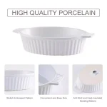 MALACASA 2-Piece White Oval Porcelain Bakeware Set - 9.5 in. and 11.25 in. Ceramic Baking Dishes thumbnail 6