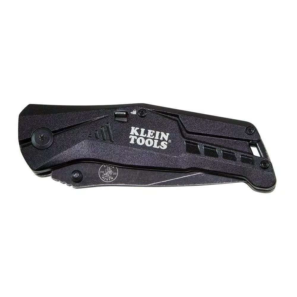 Klein Tools Klein Spring-Assisted Opening Folding Pocket Knife with 440C Stainless Steel Drop Point Blade