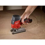 Milwaukee M12 12V Lithium-Ion Cordless Jig Saw Kit with 1.5 Ah Battery, Charger, and Tool Bag thumbnail 7