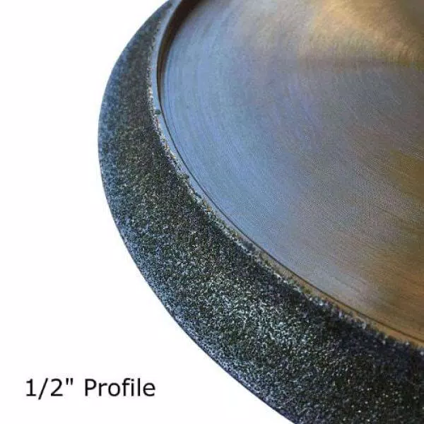 EDiamondTools 7 in. Diamond Profile Wheel, 1/2 in. Demi Bullnose for Granite, Marble & Porcelain, 5/8 in. Arbor