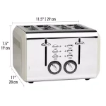 Haden Cotswold 4-Slice Wide Slot Retro Toaster, 1500W, Putty thumbnail 6