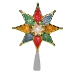 Northlight 8 in. Multi-Color Crystal 8-Point Star Christmas Tree Topper, Prelit thumbnail 2