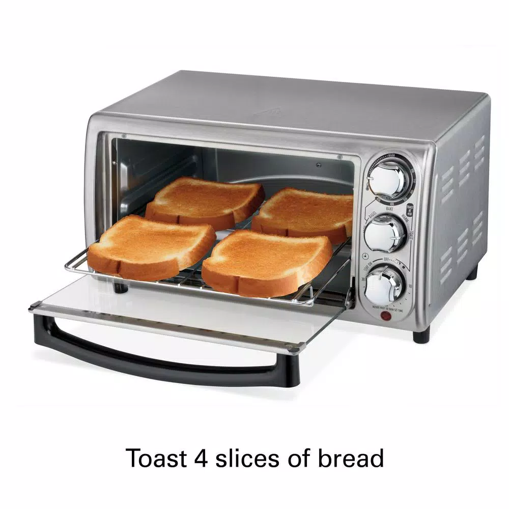 Hamilton Beach 1100-Watt 4-Slice Stainless Steel Countertop Toaster Oven
