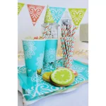 Sugar Plum Party SugarPlum Collection 32-Piece Silver and Blue Assorted Disposable Cocktail Paper Napkins thumbnail 3