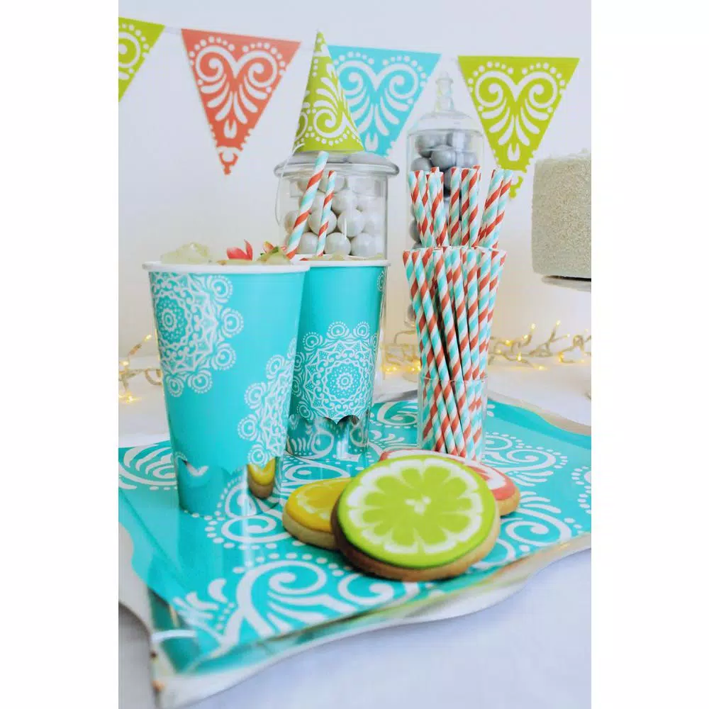 Sugar Plum Party SugarPlum Collection 32-Piece Silver and Blue Assorted Disposable Cocktail Paper Napkins