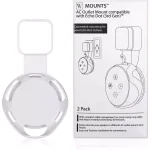 Wasserstein AC Outlet Wall Mount for Echo Dot (3rd Gen) - Flexible Smart Speaker Holder (2-Pack, White) thumbnail 5