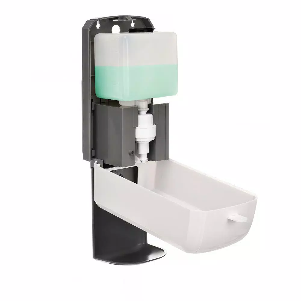 Alpine Industries 1200ml Automatic Foam Hand Sanitizer Soap Dispenser with Drip Tray, White