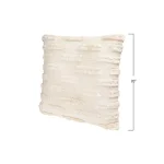3R Studios White Embroidered Cotton Throw Pillow with Fringed Edges, 20 in. x 20 in. thumbnail 2