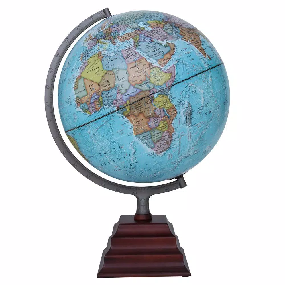 Waypoint Geographic Pacific II 12 in. Illuminated Desktop Globe with Cherry Wood Pagoda Base