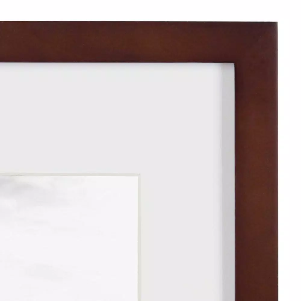 DesignOvation Gallery Wood Picture Frame Set, Walnut Brown, 11x14 in. Matted to 8x10 in. (Set of 4)