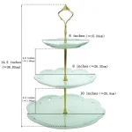 MALACASA 3-Tiered Green Porcelain Cupcake Tower Stand, Round Dessert & Cake Serving Stand thumbnail 3