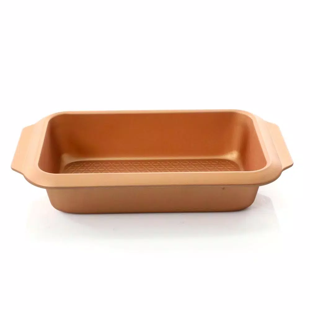 Gibson Home Richmound 4-Piece Copper Nonstick Carbon Steel Bakeware Set with Floral Embossed Design