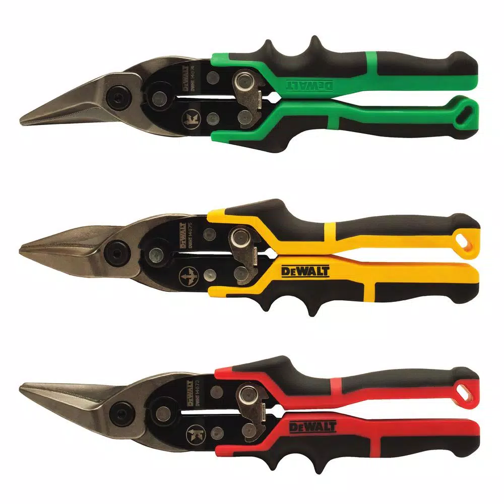 DEWALT Ergo Aviation Snips Set, 3-Piece Left, Right, and Straight Snips
