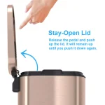 iTouchless SoftStep 13.2 Gallon Rose Gold Stainless Steel Step Trash Can with Odor Control and Removable Inner Bucket thumbnail 5