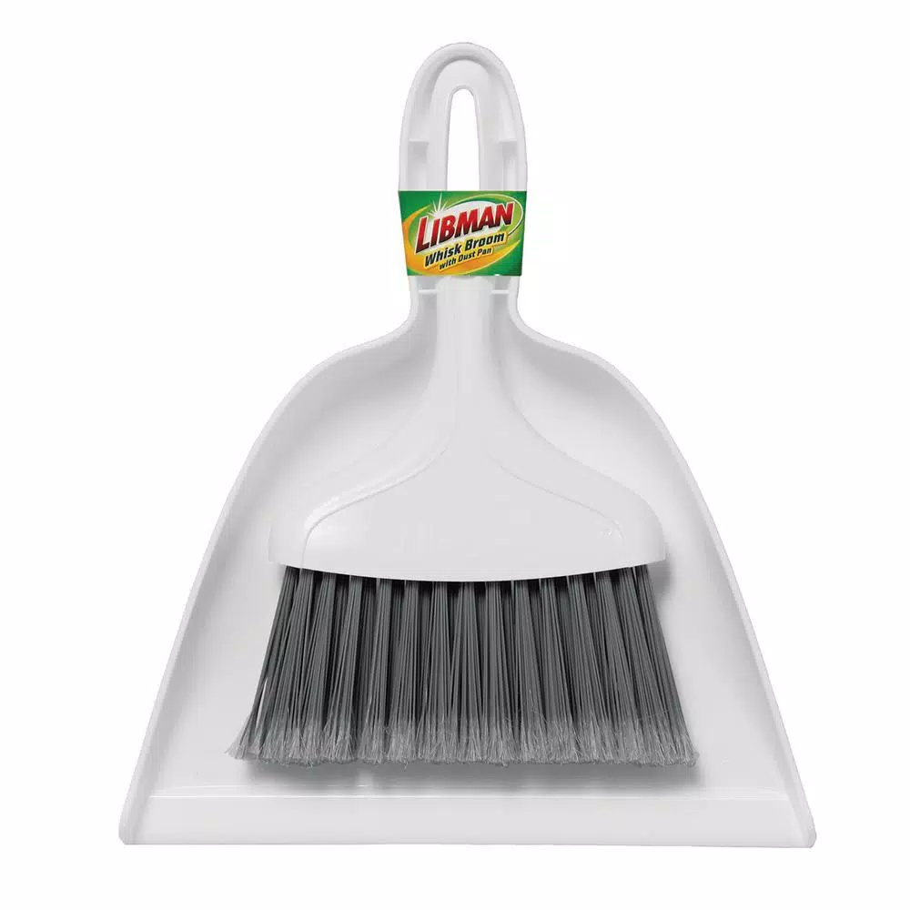Libman 10 in. Whisk Broom and Dustpan Set, Gray