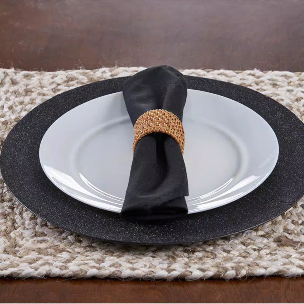 LR Home Natural and Bleached Jute Woven Placemats, 19 x 13 in. (Set of 4)