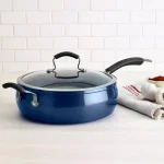 Epicurious 6 qt. Hard-Anodized Aluminum Nonstick Stock Pot with Glass Lid, Blue thumbnail 5
