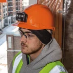 Klein Tools Orange Non-Vented Hard Hat with Integrated Headlamp and Ratchet Suspension thumbnail 5