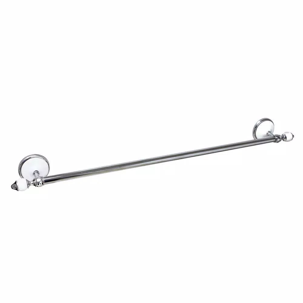 MODONA 4-Piece Bathroom Accessories Set, White Porcelain and Polished Chrome