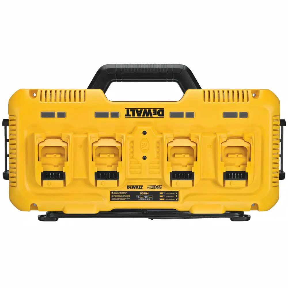 DEWALT 4-Port Rapid Lithium-Ion Battery Charger for 12V, 20V MAX, and FLEXVOLT 60V MAX Batteries