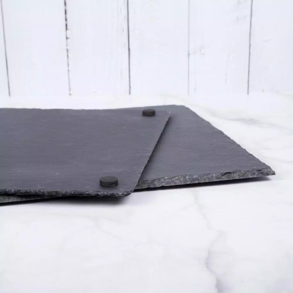 Creative Home Natural Slate Stone Rectangular Serving Board, 12 x 20 in. Cheese Platter