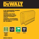 DEWALT 1.5 in. 9-Gauge Galvanized Barbed Paper Tape Fencing Staples, 960 Count thumbnail 2