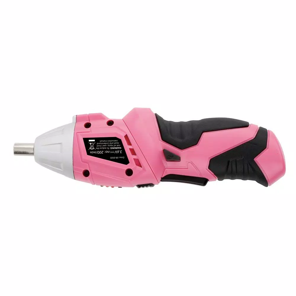 Apollo 135-Piece Home Tool Kit with 3.6V Cordless Screwdriver in Pink