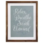 Stratton Home Decor Relax, Breathe, Soak, Unwind Framed Bath Wall Art thumbnail 1