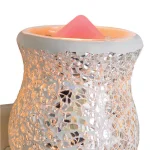 Candle Warmers Etc Reflection 5.7 in. Pluggable Fragrance Warmer - Silver Glass Mosaic thumbnail 4