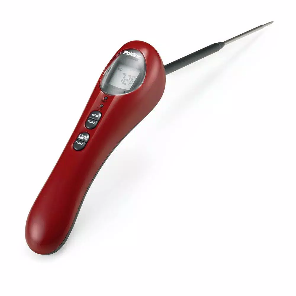 Polder Safe Serve Red Analog Food Thermometer, Instant Read with 8-Second Speed Probe