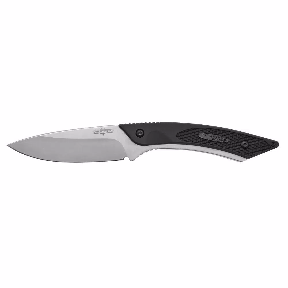 Western Coil 8 in. Fixed Blade Knife with 3.25 in. Titanium Bonded 420 Steel Drop Point Blade