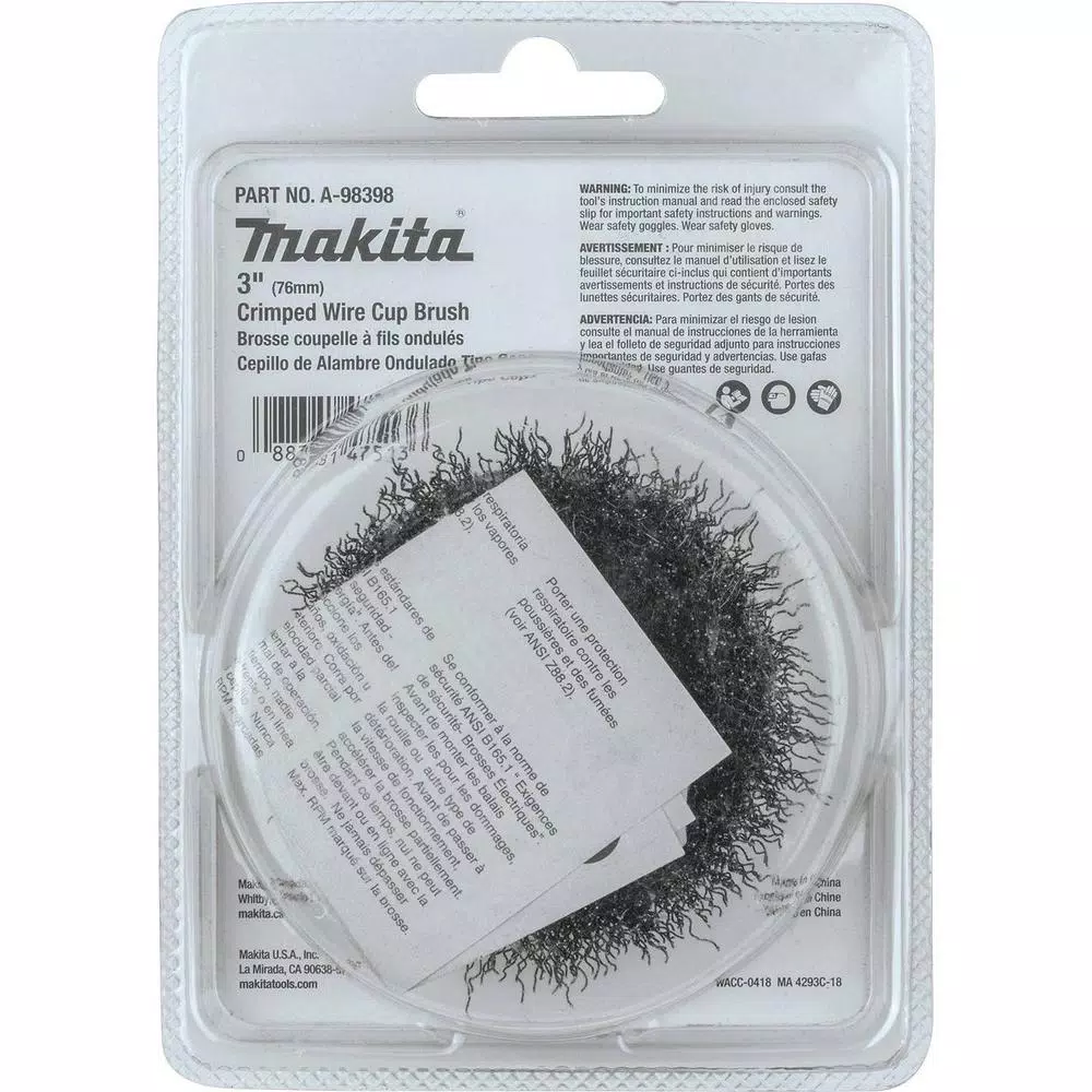 Makita 3 in. Crimped Wire Cup Brush for Angle Grinders