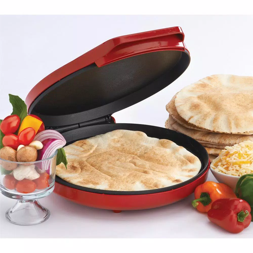 Betty Crocker 12 in. Non-Stick Pizza Maker, Red Specialty Countertop Grill