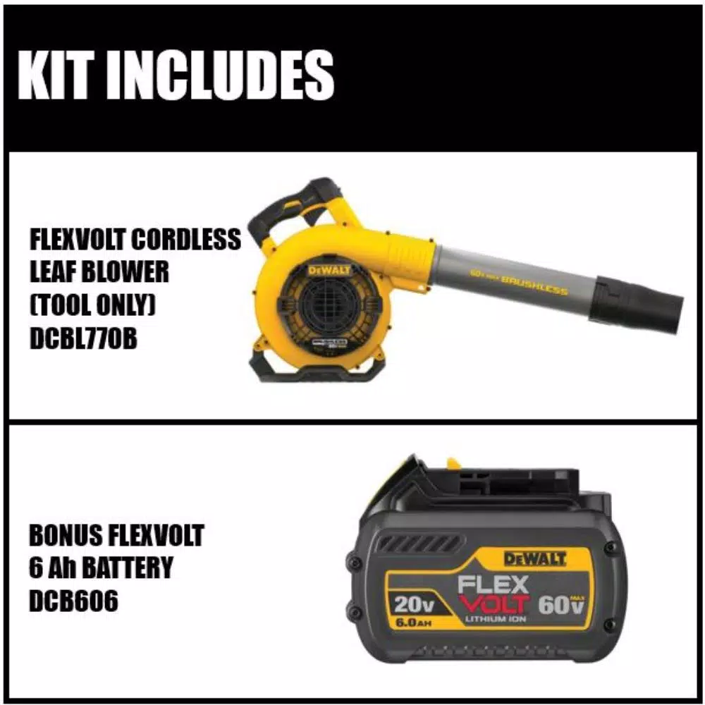 DEWALT 60V MAX Cordless FLEXVOLT Handheld Leaf Blower with (1) 3.0Ah Battery