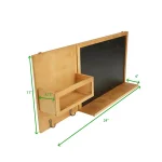 Mind Reader Brown Wall Mount Chalkboard Memo Board with Storage Hooks thumbnail 7