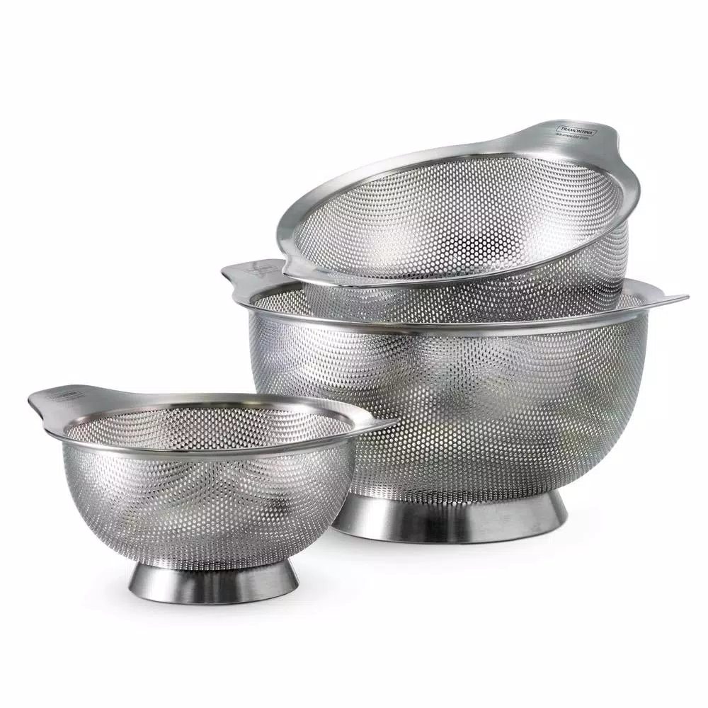 Tramontinas Gourmet 18/8 Stainless Steel Colander Set, 3-Piece