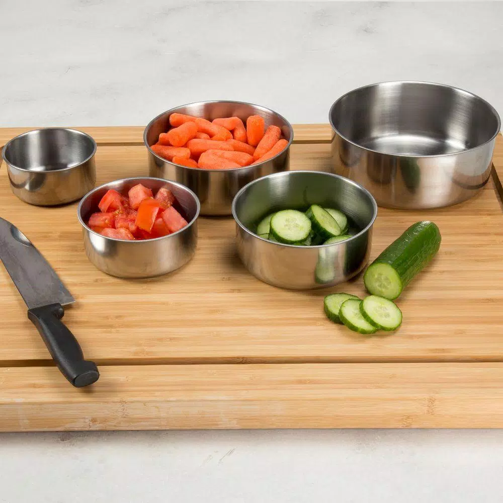 Chef Buddy 5-Piece Stainless Steel Mixing Bowl Set with Airtight Lids