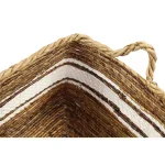 LITTON LANE Rectangular Banana Leaf and Polypropylene Wicker Storage Baskets with Handles, Set of 3 thumbnail 3