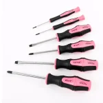 Apollo Tools 6-Piece Pink Screwdriver Set with Magnetic Tips thumbnail 1