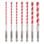 Milwaukee SHOCKWAVE Carbide Hammer Drill Bit Set, 7-Piece Hex Shank Kit thumbnail 1