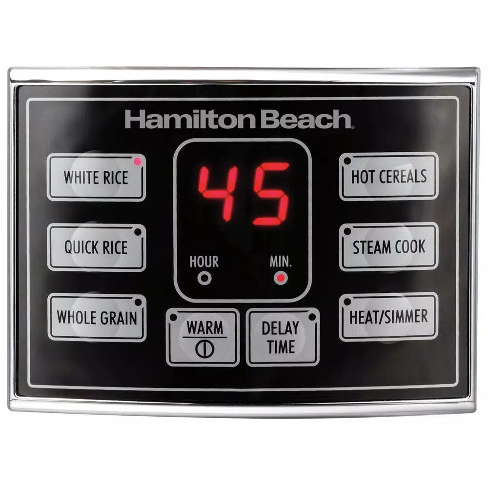 Hamilton Beach 20-Cup Stainless Steel Rice and Hot Cereal Cooker with Rice Rinser and Steam Basket