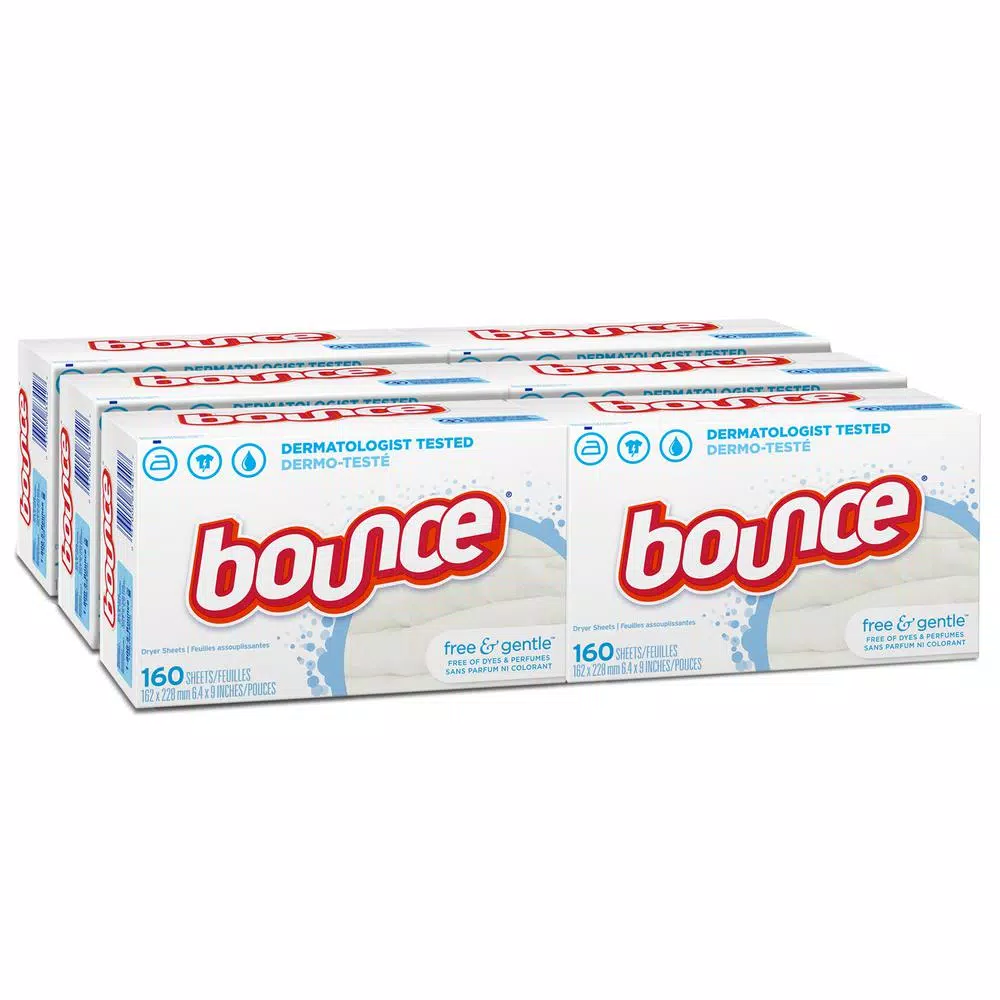 Bounce Free and Gentle Unscented Dryer Sheets, 160-Count (6-Pack)