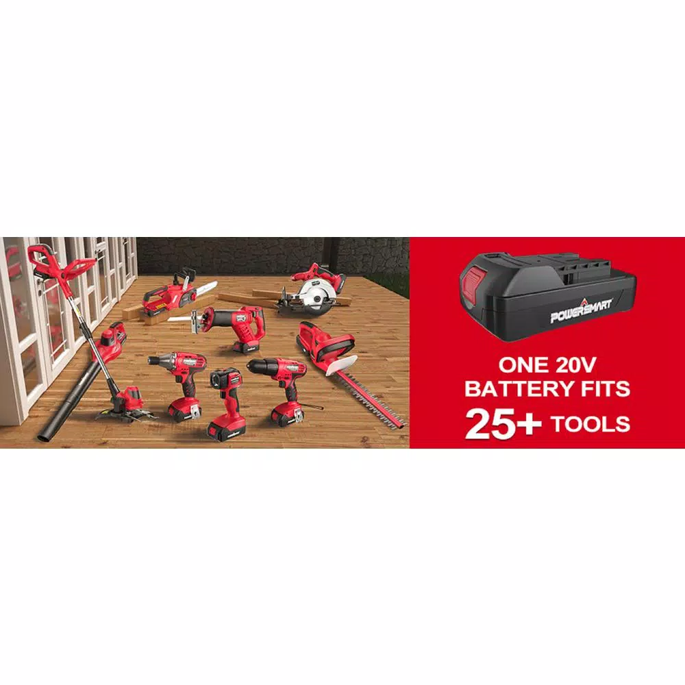 PowerSmart 20V Cordless 1/4 in. Hex Impact Driver Kit with 1.5 Ah Battery and Charger