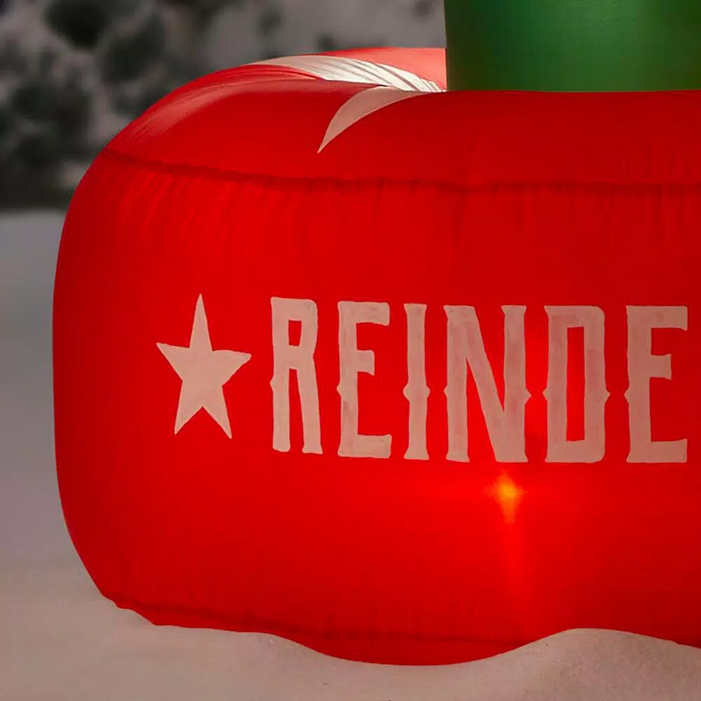 Airblown 6.5 ft. Animated Airblown Inflatable Santa and Reindeer Rodeo Scene with Lights