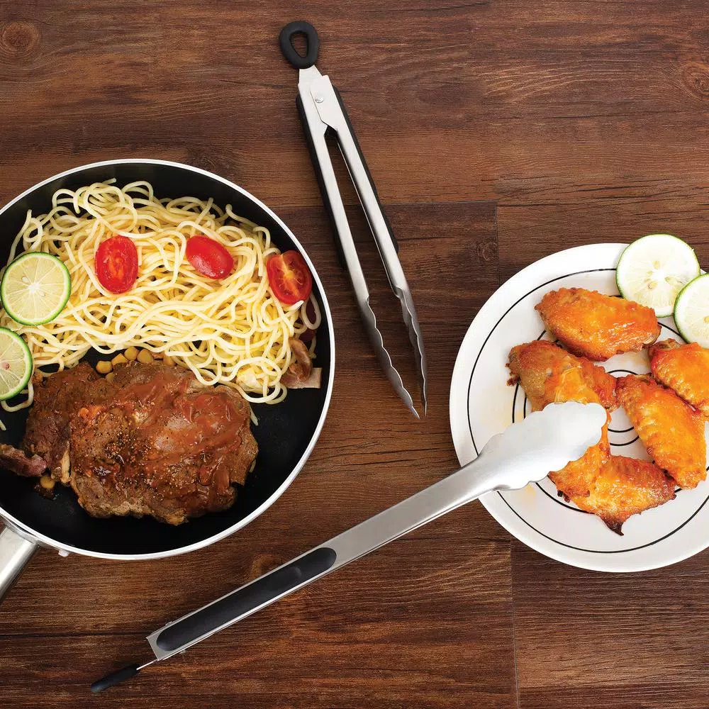 Fox Run Stainless Steel Tongs Bundle with Polypropylene Grips