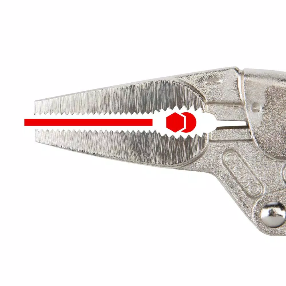 TEKTON 6 in. Long Nose Locking Pliers with Chrome Molybdenum Jaws