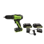 Greenworks 24V Cordless Brushless 1/2 in. Drill Driver Kit with 2 Batteries, Charger, and Tool Bag thumbnail 1