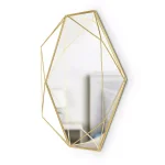 Umbra Prisma Wall Mirror, Clear Brass Metal Frame, Modern Accent Mirror thumbnail 3