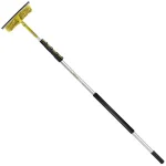 DocaPole 24 ft. Telescoping Window Cleaning Kit with Dual Pivot Squeegee and Microfiber Scrubber thumbnail 1